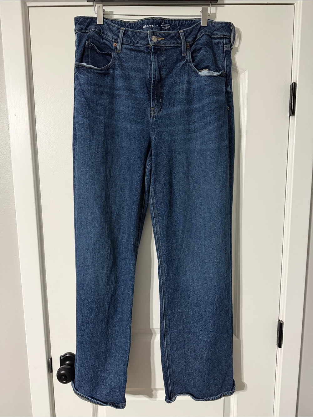 Extra Hig Rise Wide-Leg Women's Jeans - Dark Blue